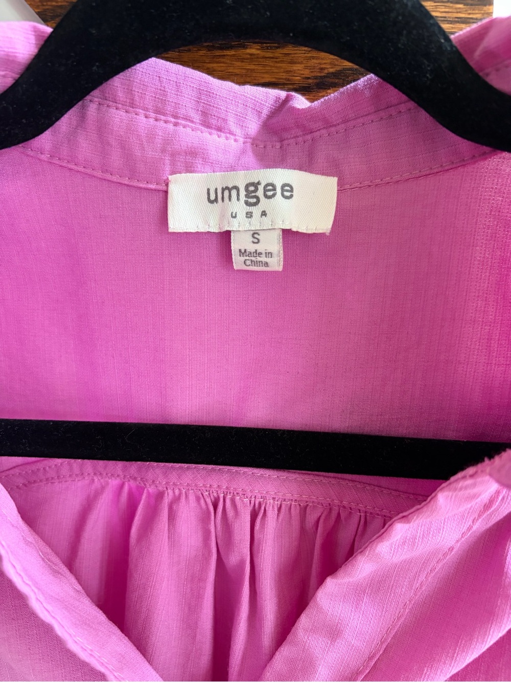 Pink/Purple Tiered Babydoll Dress with Puff Sleeves - Picture 2 of 4